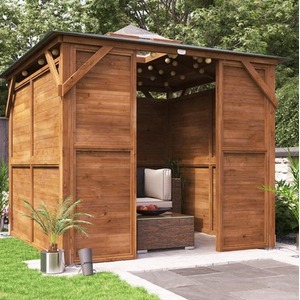 Dunster House Wooden Gazebo Solid Wall Panels with Front Panel