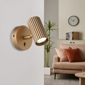 Eglo Portillo Metal Modern Wall Spotlight, Matte Brass