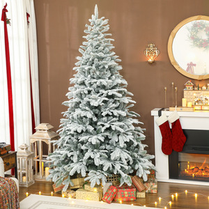HOMCOM 7ft Artificial Christmas Tree 1867 Branches Hinged Xmas Tree