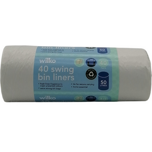 Pack of 40 Tie Handle Swing Bin Liners 50L