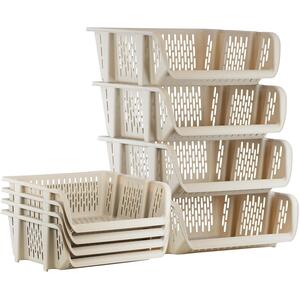 Stackable Storage Baskets Set of 4 Open Front Vegetable Rack