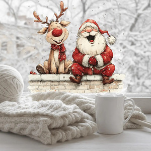 Double-sided Santa Clause Window Decal