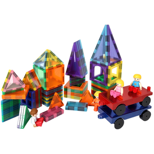 100 Pcs Magnetic Tiles Building Blocks Safe Educational Toy for Kids