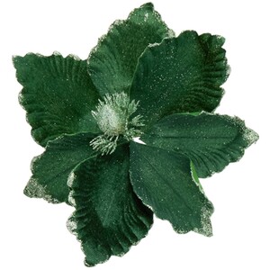 Dark Green Flower Clip