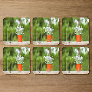Forget Me Not Flowers Coaster Set