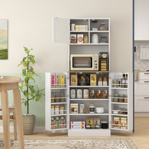 HOMCOM 169cm Tall Kitchen Cupboard with Adjustable Shelves