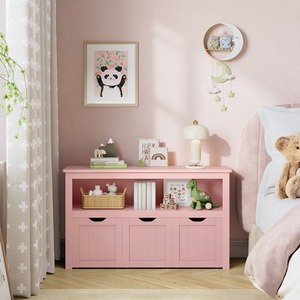 VASAGLE Toy Storage for Kids, Kids Storage Unit, Storage Cabinet with Wheels