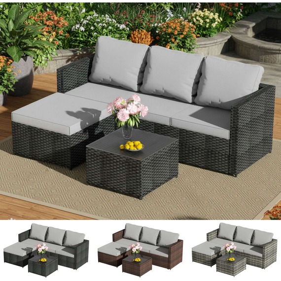 5Pcs Rattan Garden Furniture Set