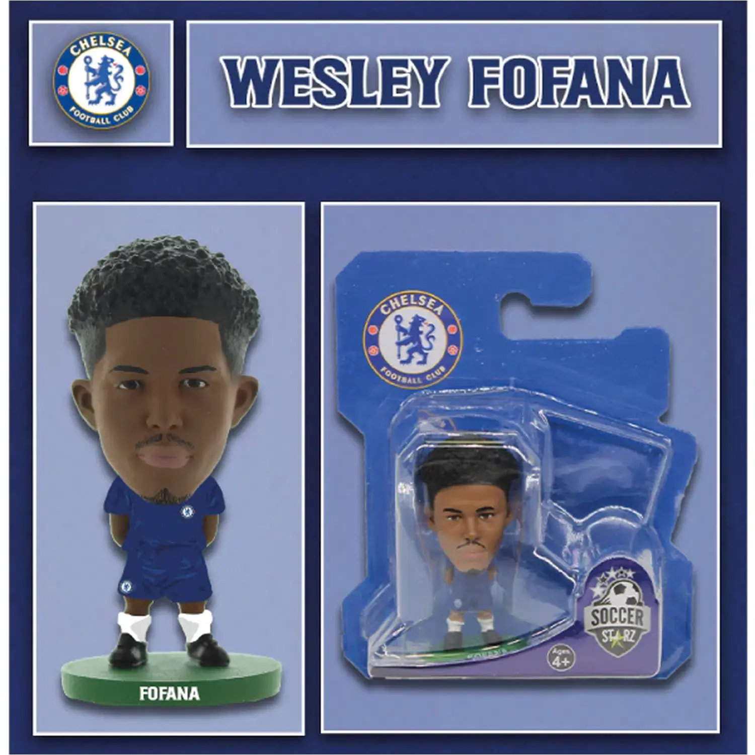 SoccerStarz Chelsea Wesley Fofana - Home Kit Classic Kit 5cm Figure - Blue