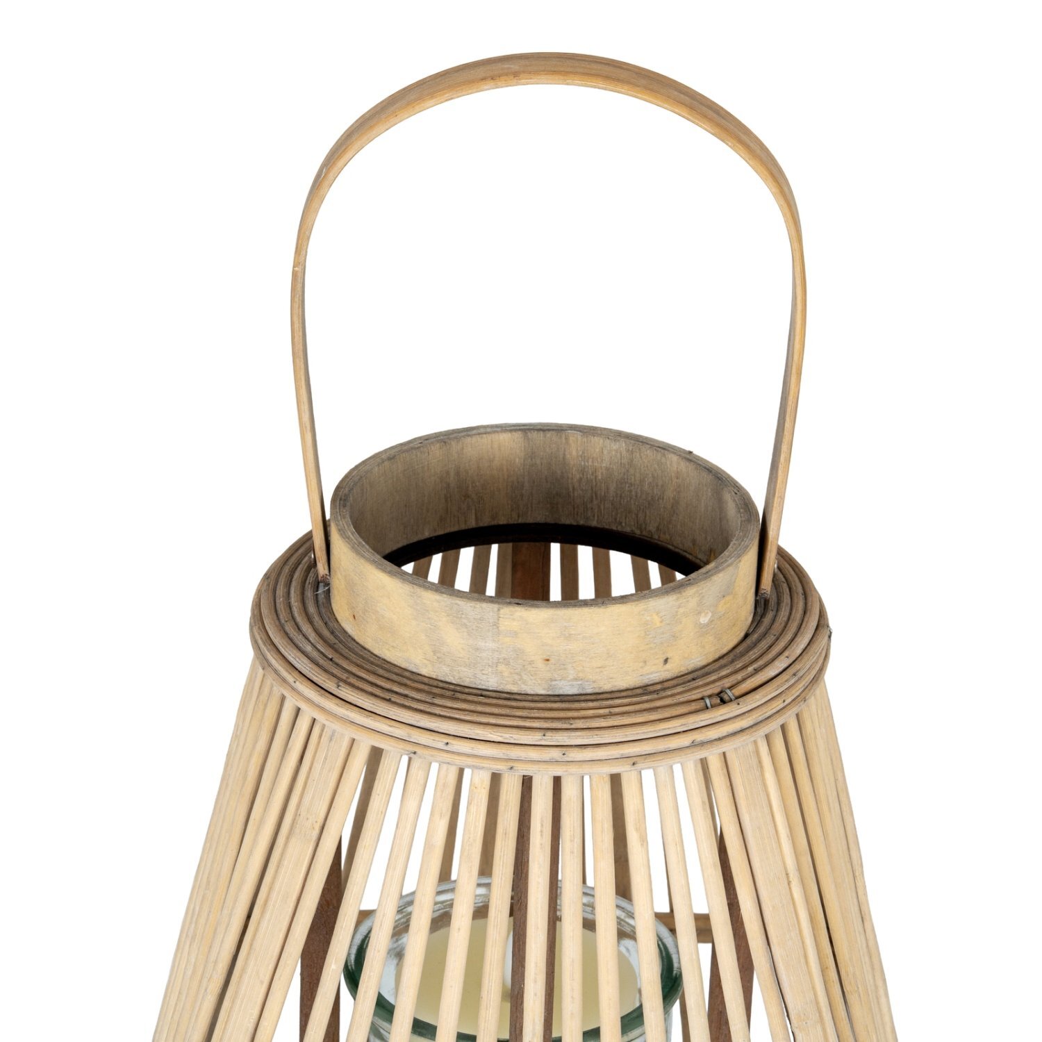 Image of Large Peardrop Wicker Lantern with Glass&hellip;