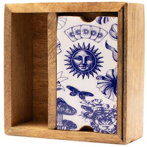 Ceramic Tarot Box with Triple Moon Card Display