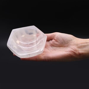Selenite Hex Bowl Crystal Holder Decorative Accent