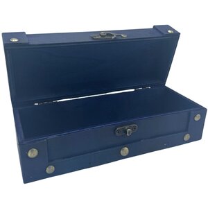 Teal Long Tea Chest for Tea, Keepsakes Decor Stylish Storage