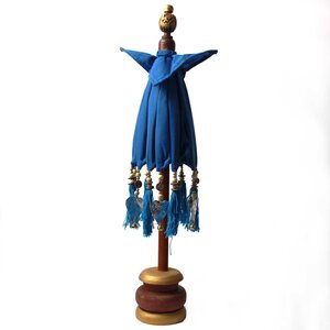 Bali Home Decor Parasol - Cotton, Turquoise, 40cm, Handcrafted