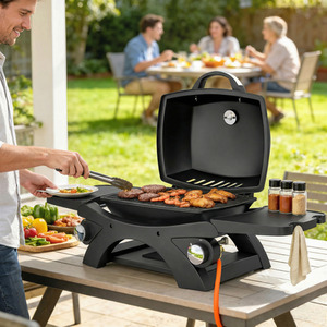 Outsunny 2 Burner Gas Grill with 2 Detachable Side Tables