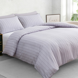 Soft Touch Reversible Duvet Cover Set with Secure Zipper and Corner Ties