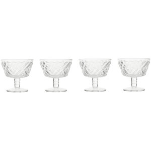 Fleur Set of 4 Glass Dessert Bowls