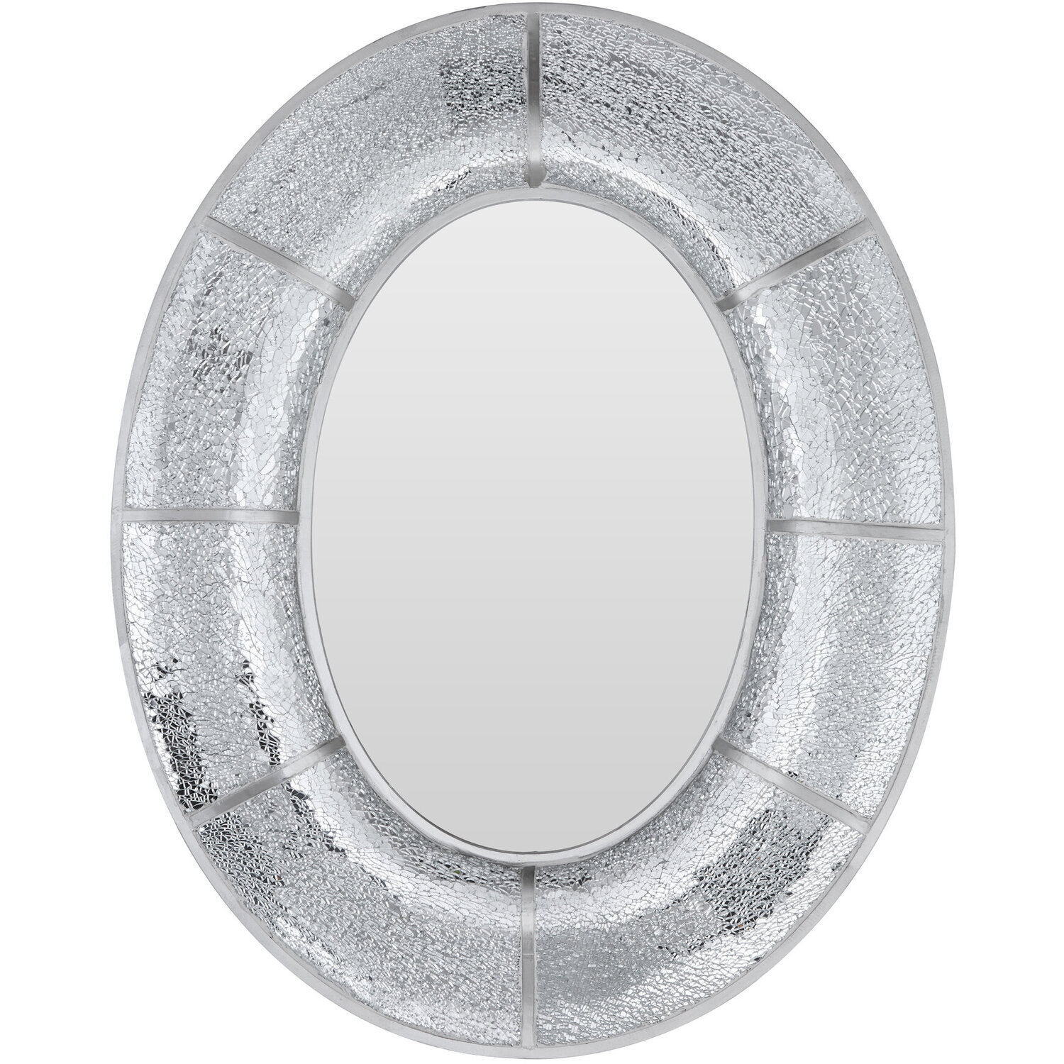 Pasadena Wren Oval Wall Mirror - Silver