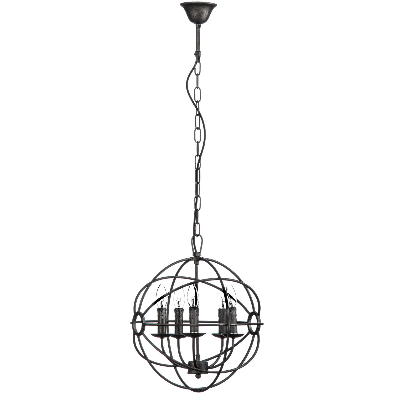 Orbital 5 Arm Small Pendant Light - Black