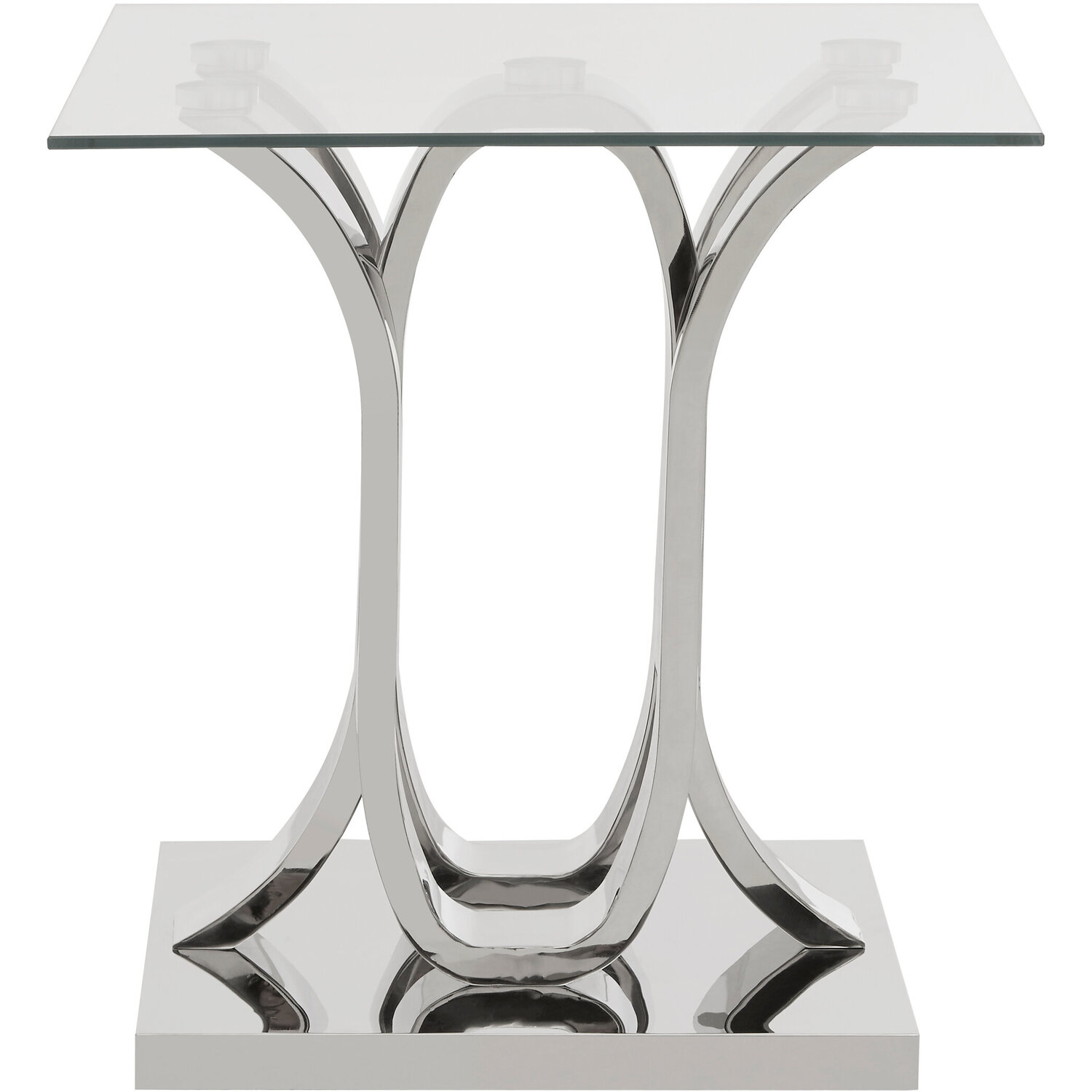 Allure Curved Base End Table - Silver