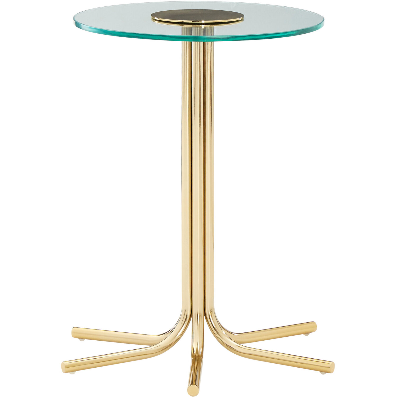 Miley Side Table With Glass Top - Gold