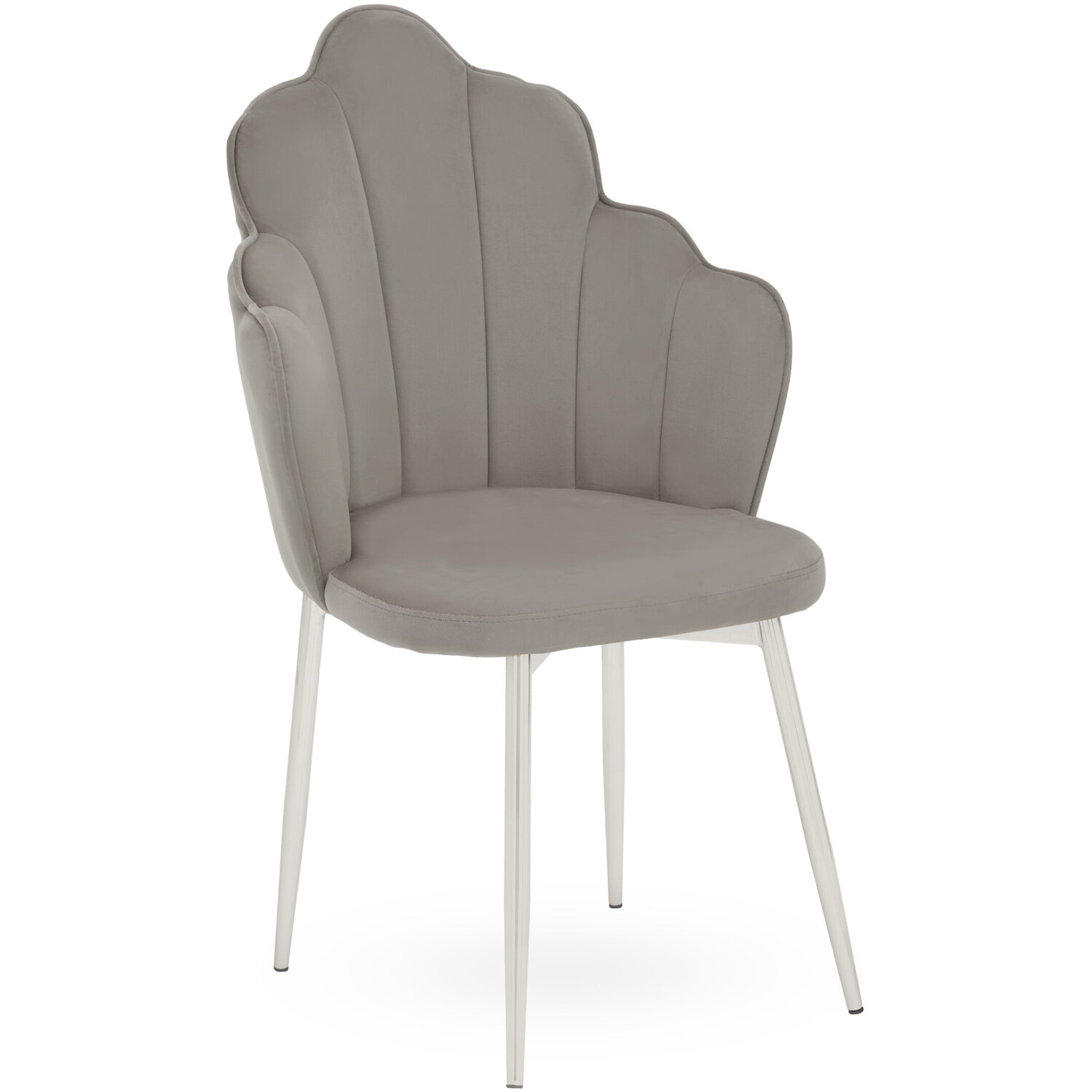 Tian Grey Velvet Chair - Grey