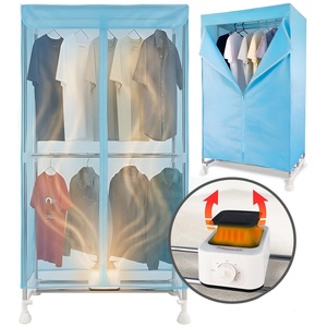 Heated Electric Clothes Airer Wardrobe Dryer Rack 1500W 10kg Indoor Blue Compact