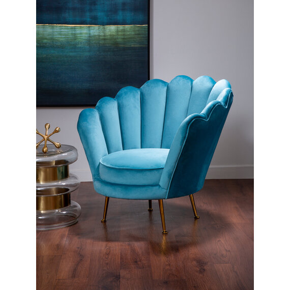 Ovala Blue Scalloped Chair
