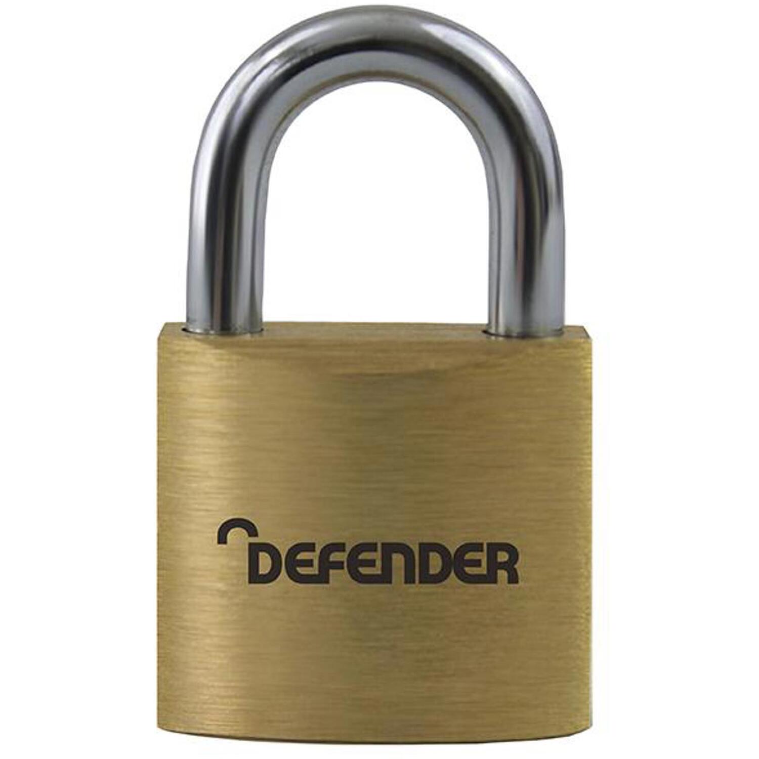 Defender Brass Padlock 20Mm Keyed Alike - Gold