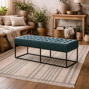 Cavan Upholstered Diamond Bench Yale Chenille