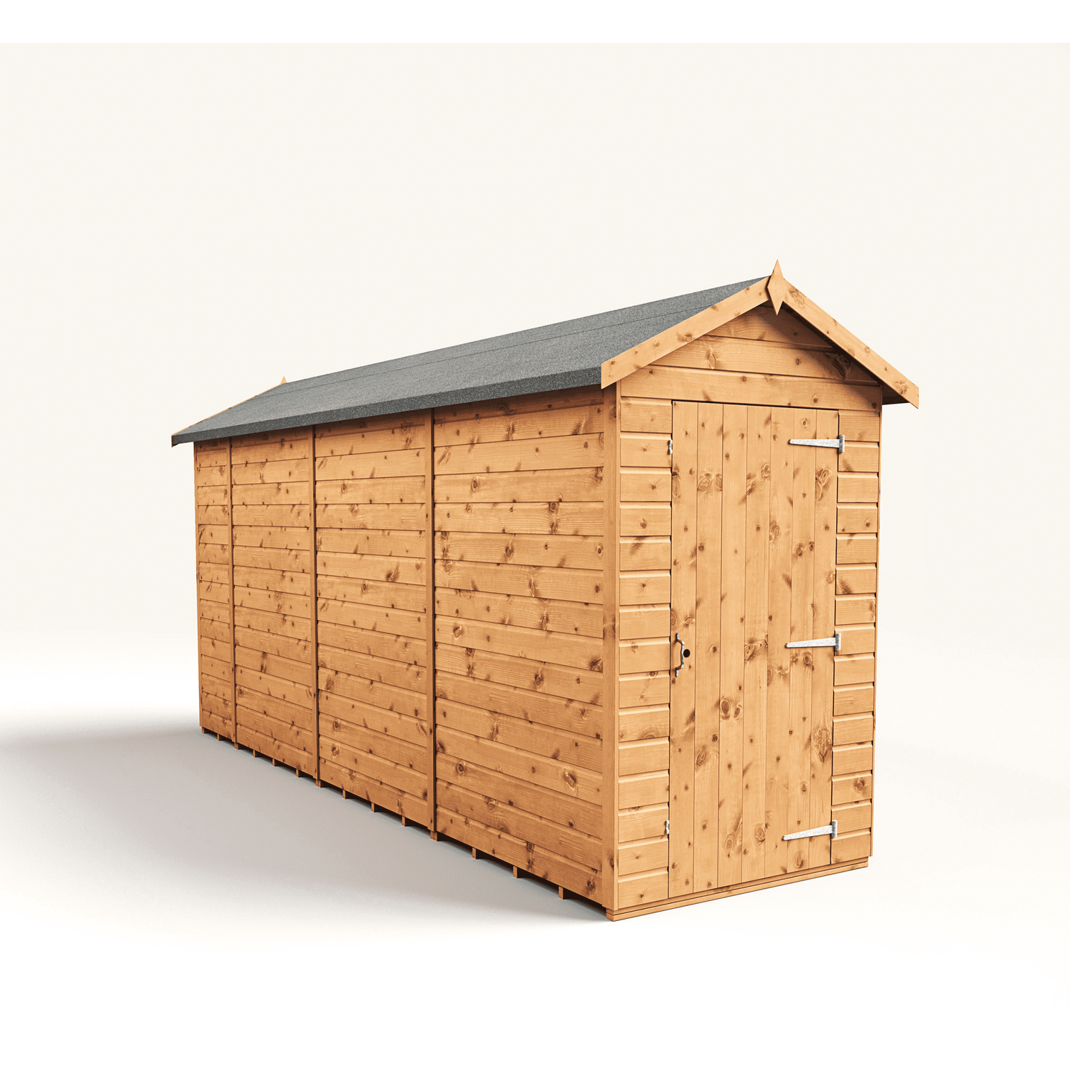 Empire 4x14 Modular Apex Garden Shed with a Single Door - Brown