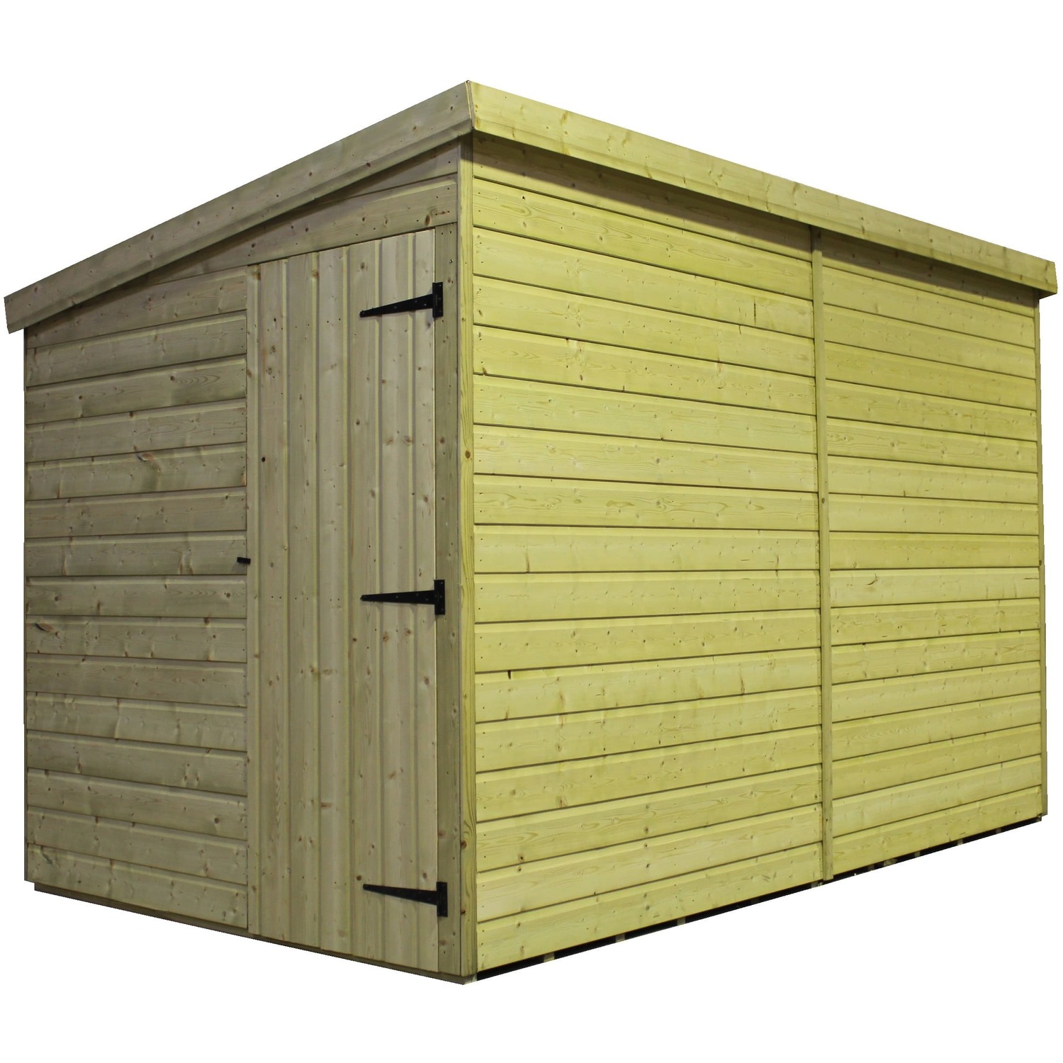 Empire 2000 12x6 Pent Garden Shed with Left Side Single Door - Green