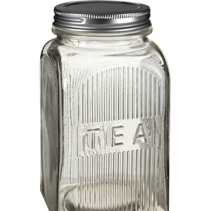 Luca Set of Three Glass Jars with Silver Lids