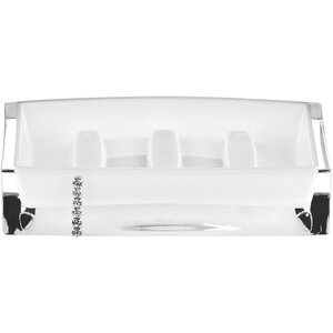 White Acrylic And Crystal Soap Dish