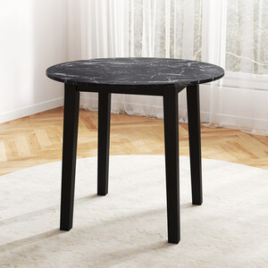 Marble Textured Veneer Round Dining Table