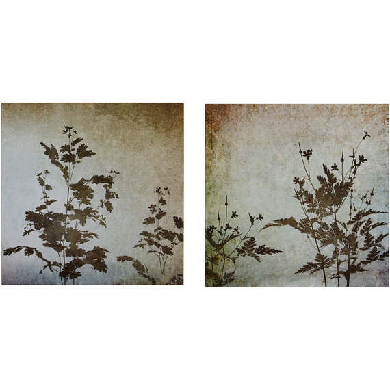 Madera Textured Florals Wall Plaques - Set of 2
