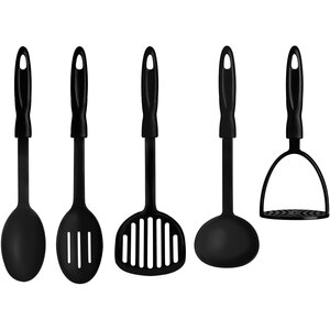 Tyri 5 Piece Black Nylon Kitchen Tool Set
