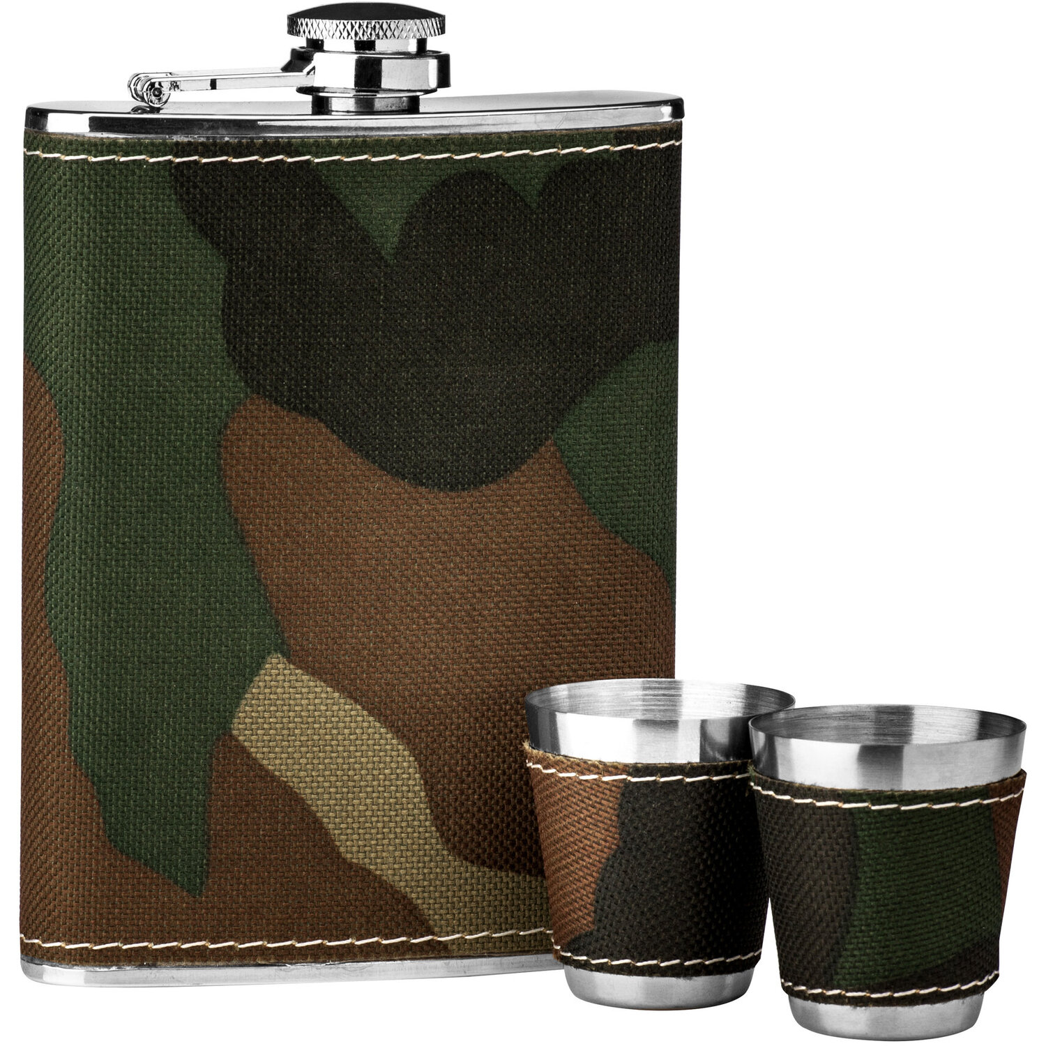 Auden Camouflage Hip Flask and Shot Glasses Set - Assorted