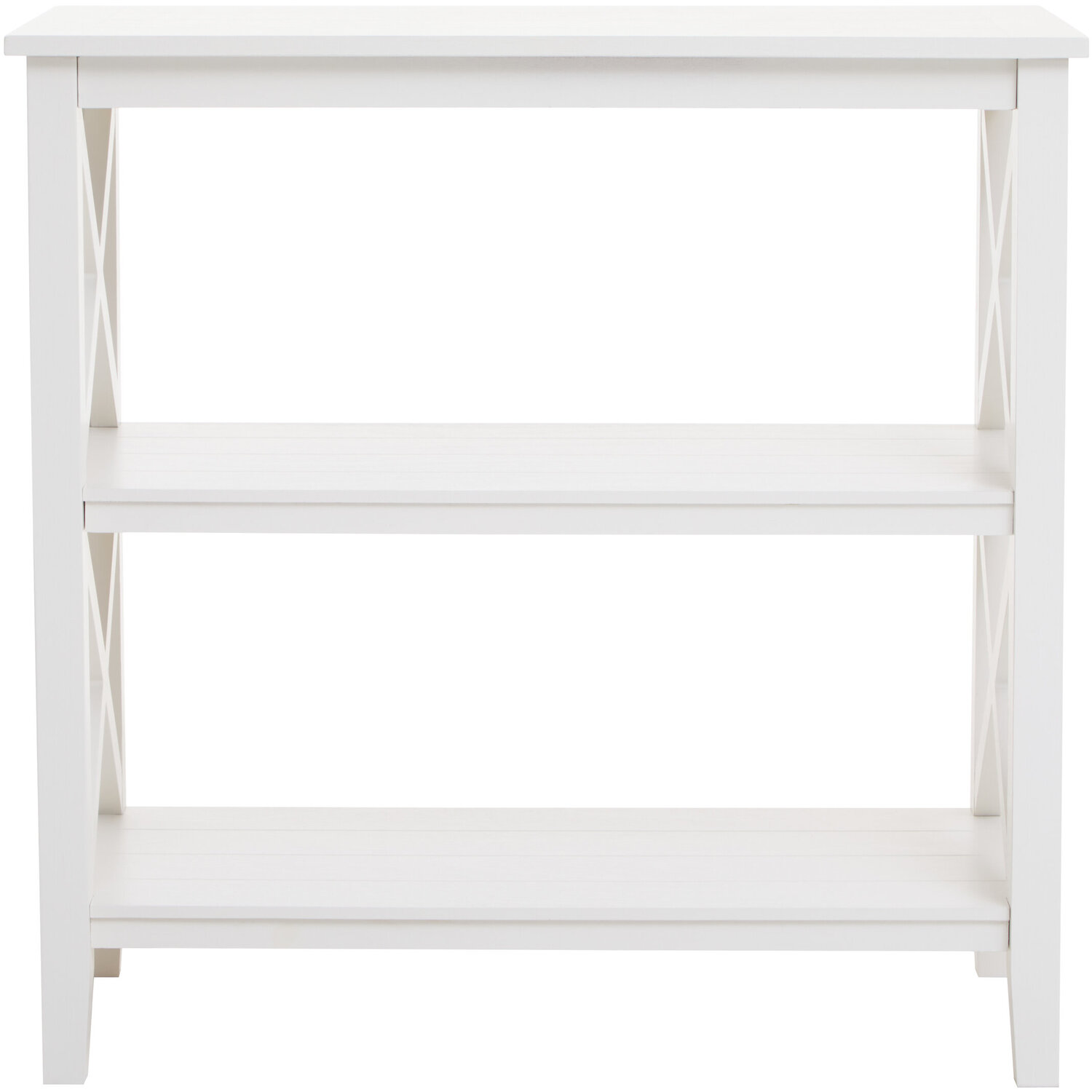 Heritage Two Shelf White Bookcase - White