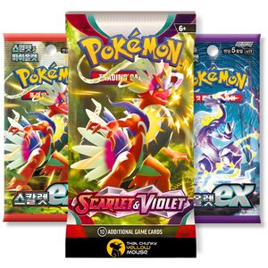 Scarlet & Violet Base Set Bundle - 1 English + 2 Korean Booster Packs (TCYM)