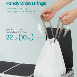 Heavy Duty Bin Bags, Rubbish Bags for 13 Gallon Kitchen Bins