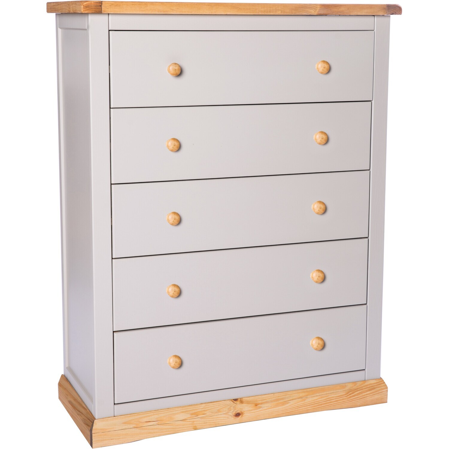 Cabinet Bits Bomporto 5 Drawer Chest - Grey / Chrome