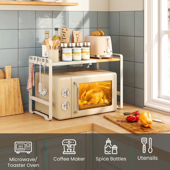SONGMICS Expandable Microwave Shelf, Microwave Stand