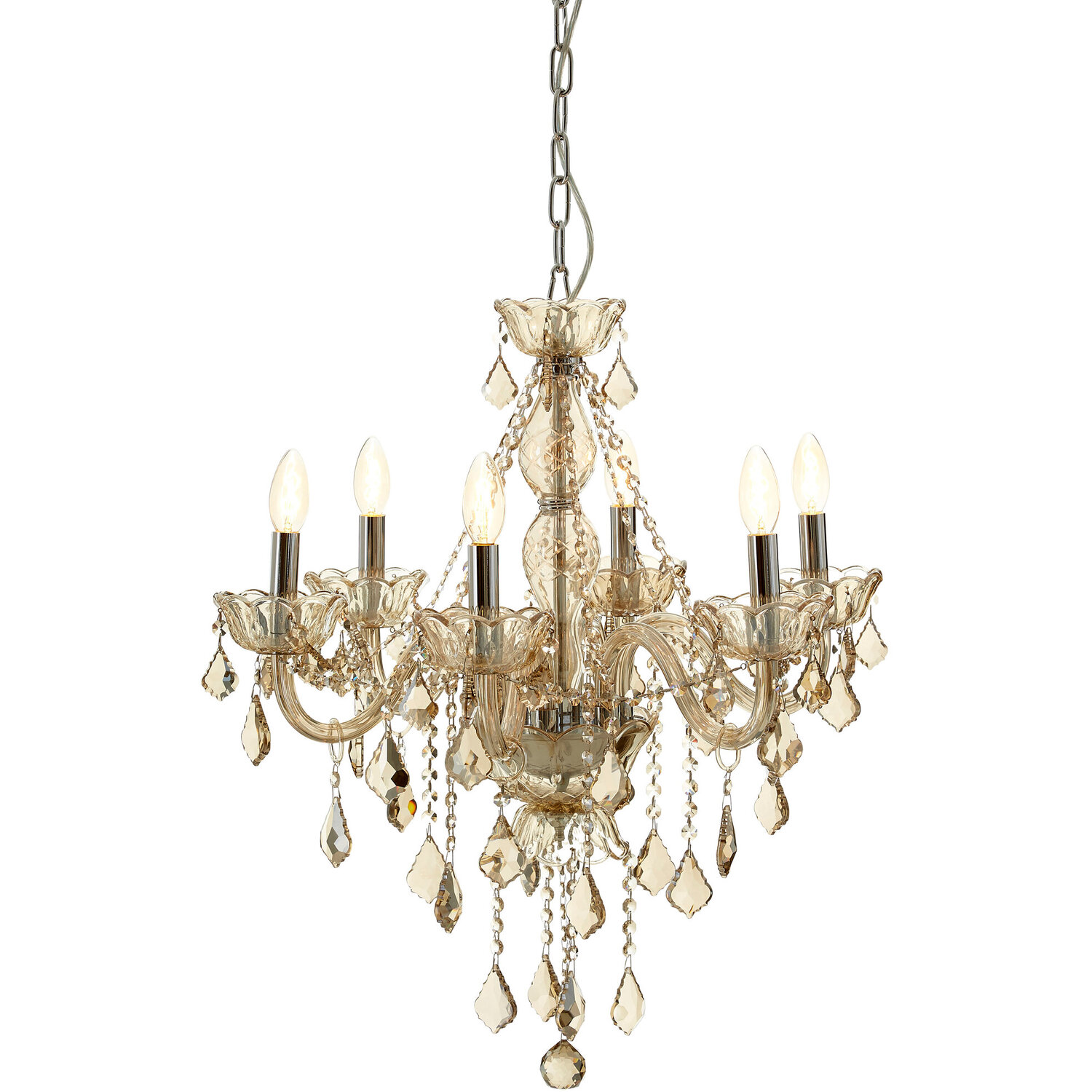 Interiors By Premier Morano 8 Bulb Champagne Glass Chandelier - Silver