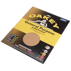 Oakey Glasspaper Sanding Sheets 230 X 280mm Medium 80G (5)