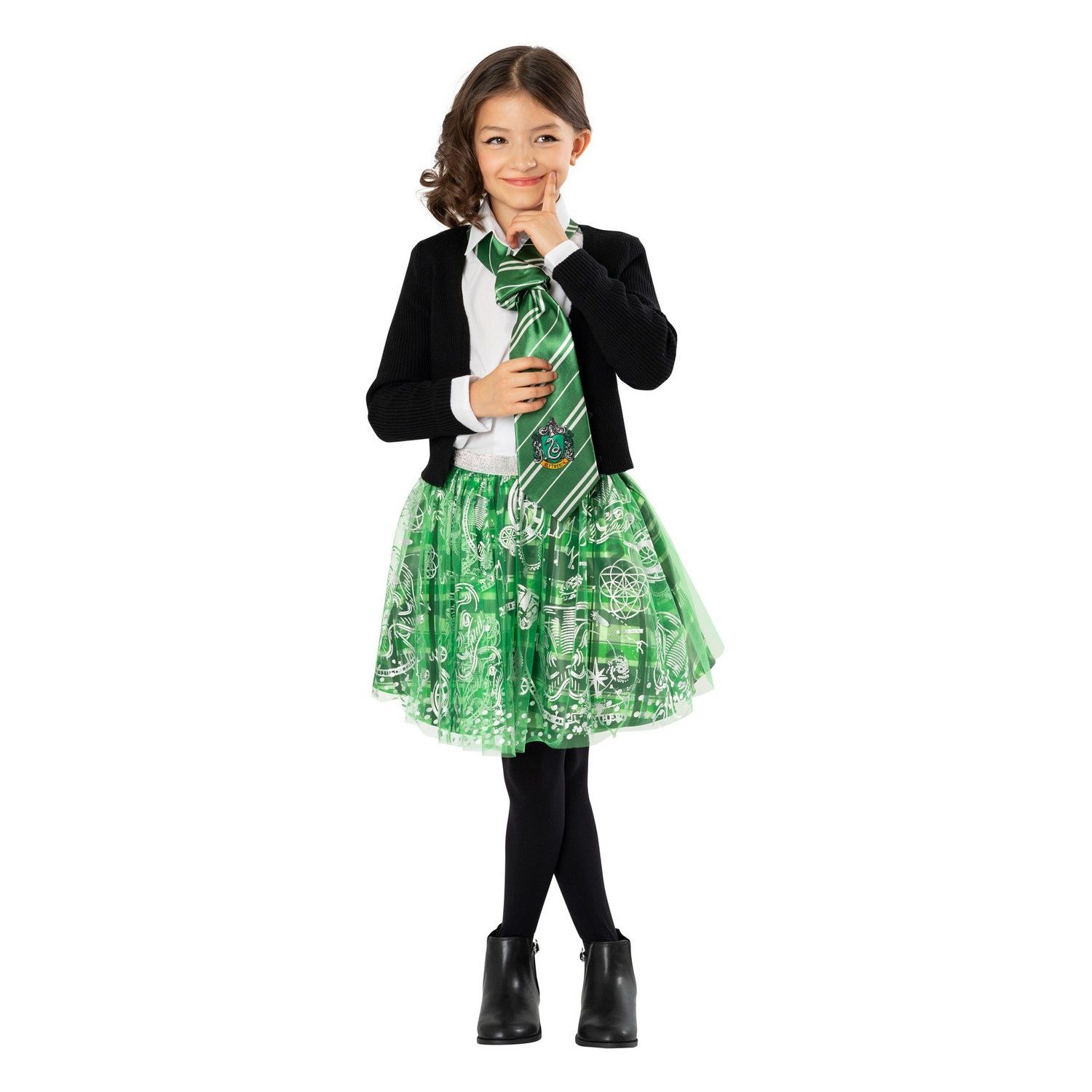 Harry Potter Childrens/Kids Slytherin Costume Tutu Skirt - Green/Silver