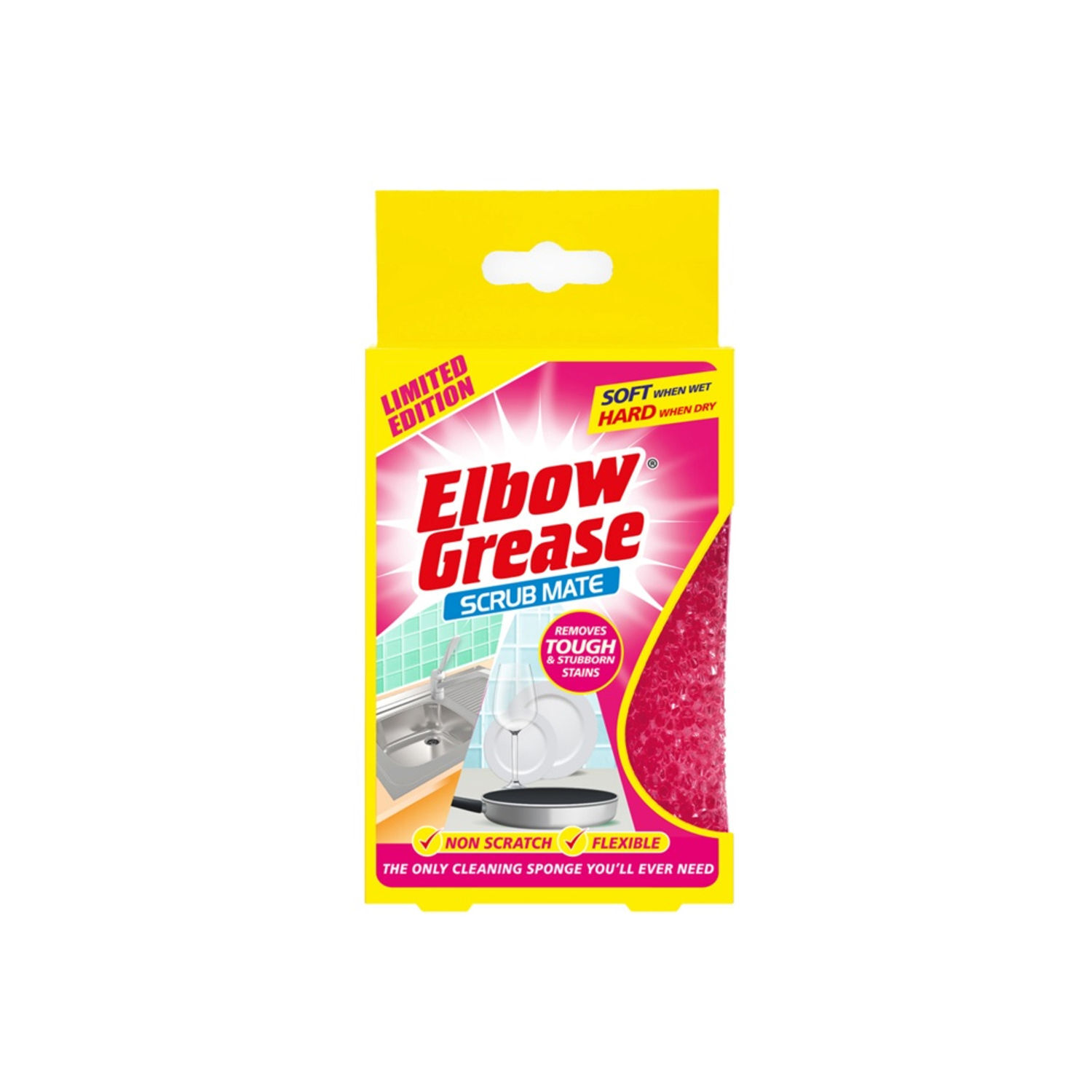 Image of Elbow Grease Sponge Scourer - Pink