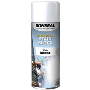 Ronseal Quick Drying Stain Block Aerosol White 400ml - 35103