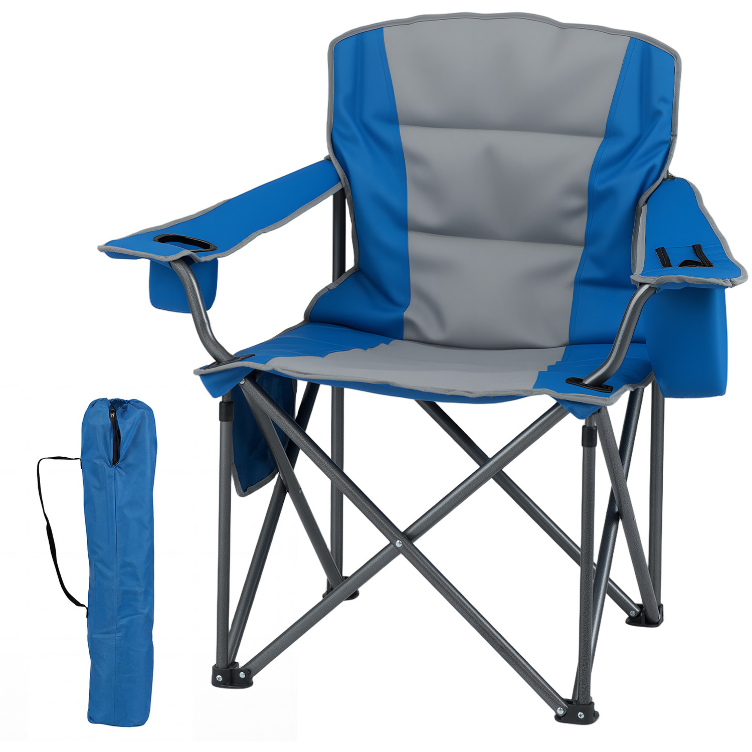 Costway Portable Folding Padded Chair - Blue