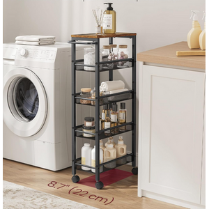 VASAGLE 5-Shelf Kitchen Trolley with Wheels, Kitchen Cart